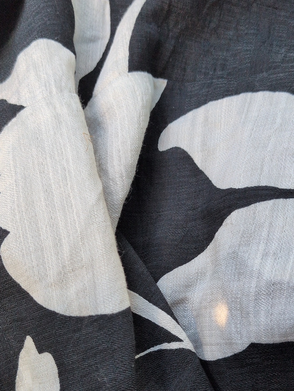 London Times Black and Cream Floral Print Scarf